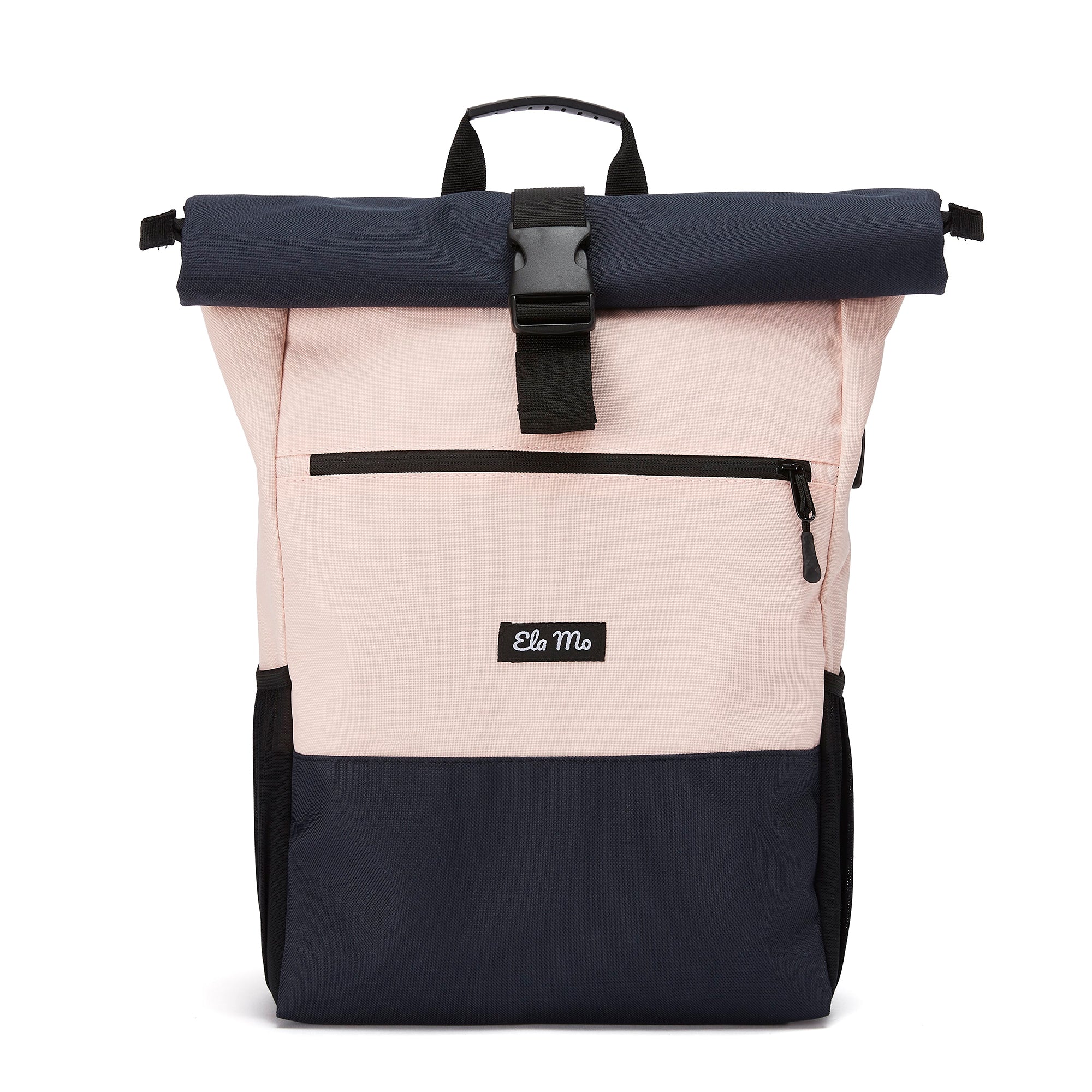 Ela Mo Rolltop Rucksack Pink Blue