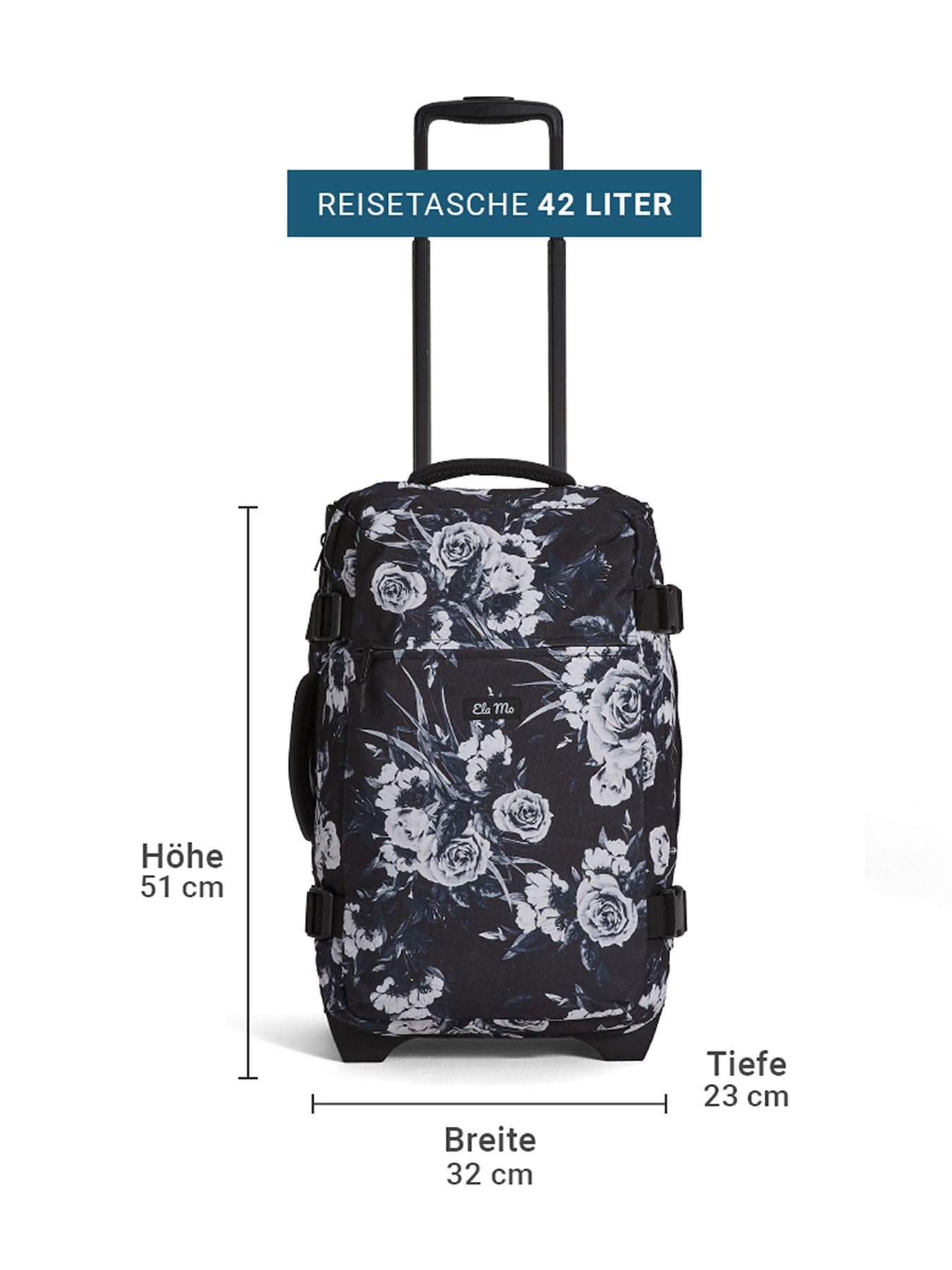 Ela Mo™ Reisetasche mit Rollen 42 Liter | Nightrose