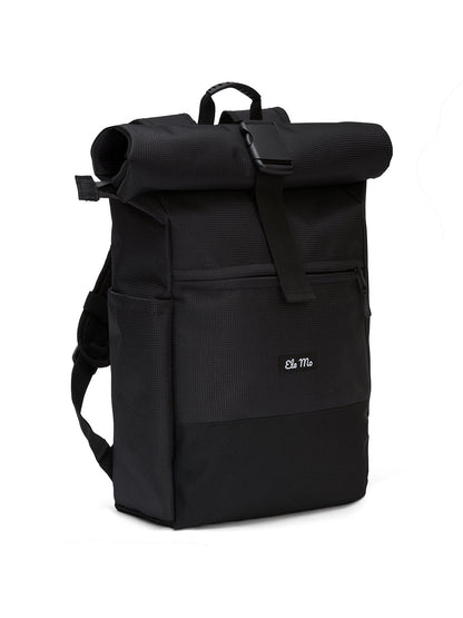 Ela Mo™ Rolltop Rucksack Black Reflective Seitenansicht