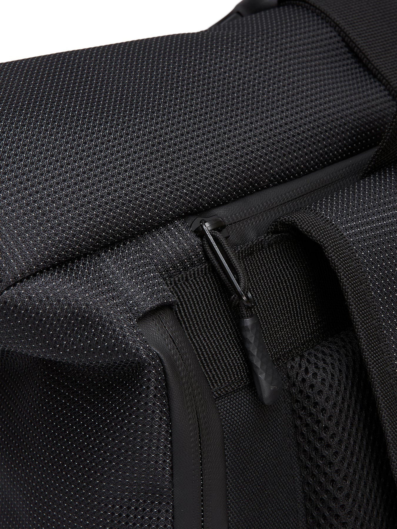 Rolltop Rucksack Black Reflective Reißverschluss