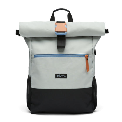 Ela Mo™ Rolltop Rucksack | Lightgrey Orange Pop