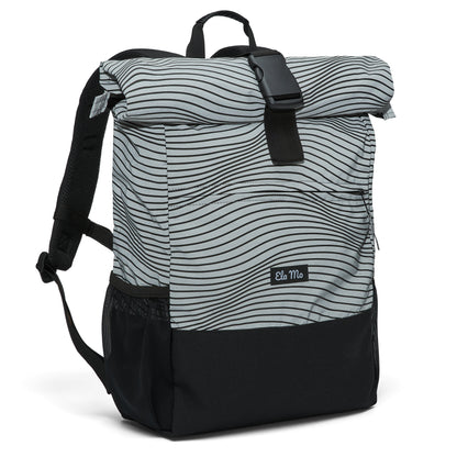 Rolltop Rucksack Night Edition Wave von der Seite