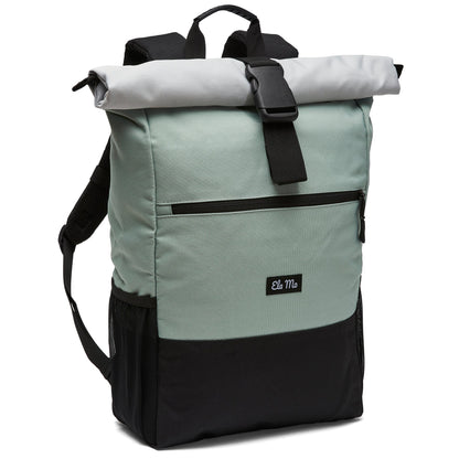 Rolltop Rucksack Mintgrey Voderseite