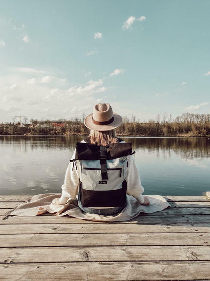 The Grey  Ela Mo™ Rolltop Rucksack | The Grey