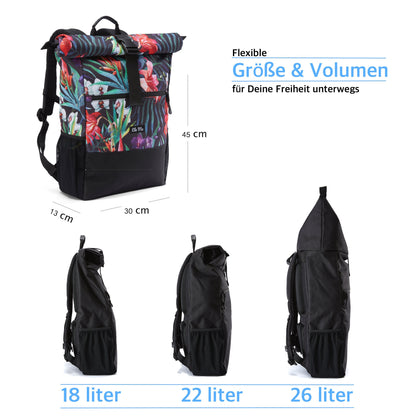 Rolltop Rucksack Tropical Heat Maße 